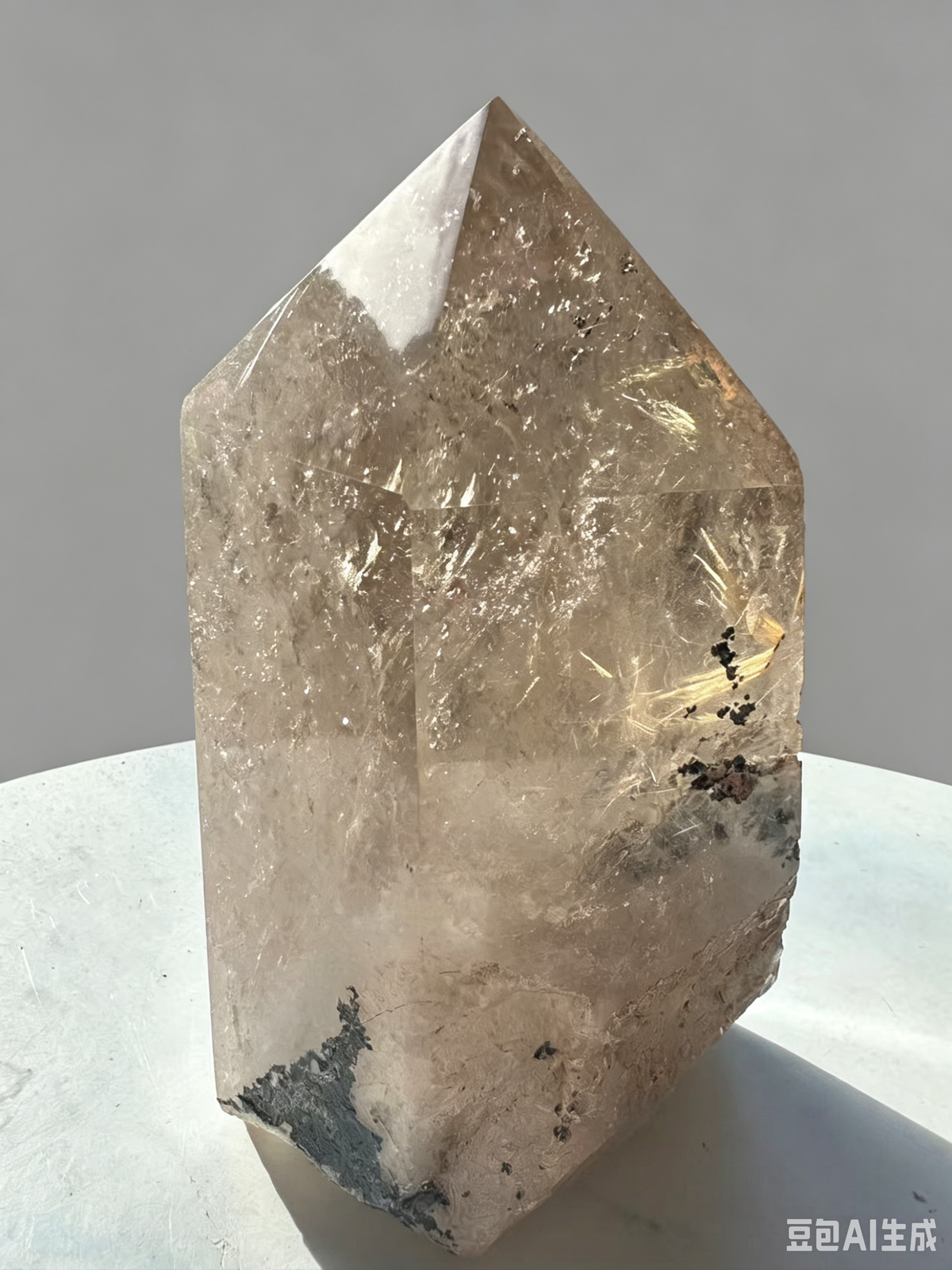 Smoky Garden Quartz Tower – 945g, Golden Rutile — exact crystal, view 8 of 12