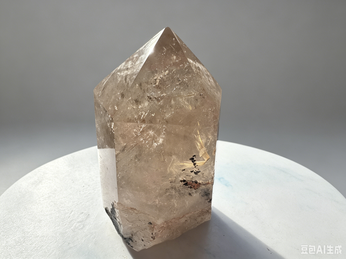 Smoky Garden Quartz Tower – 945g, Golden Rutile — exact crystal, view 7 of 12