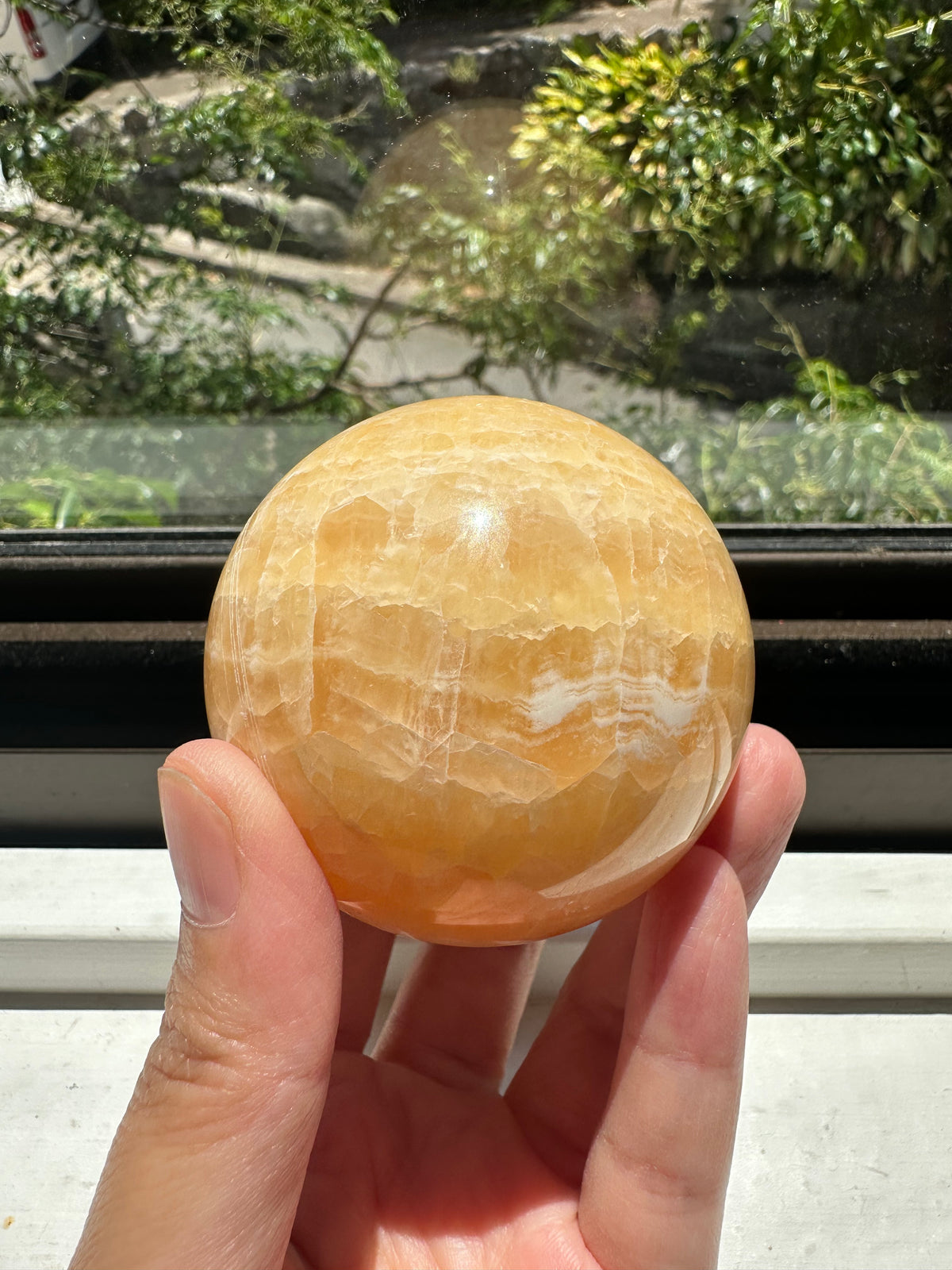 Yellow Calcite Sphere | Natural Crystal Ball 5–6cm