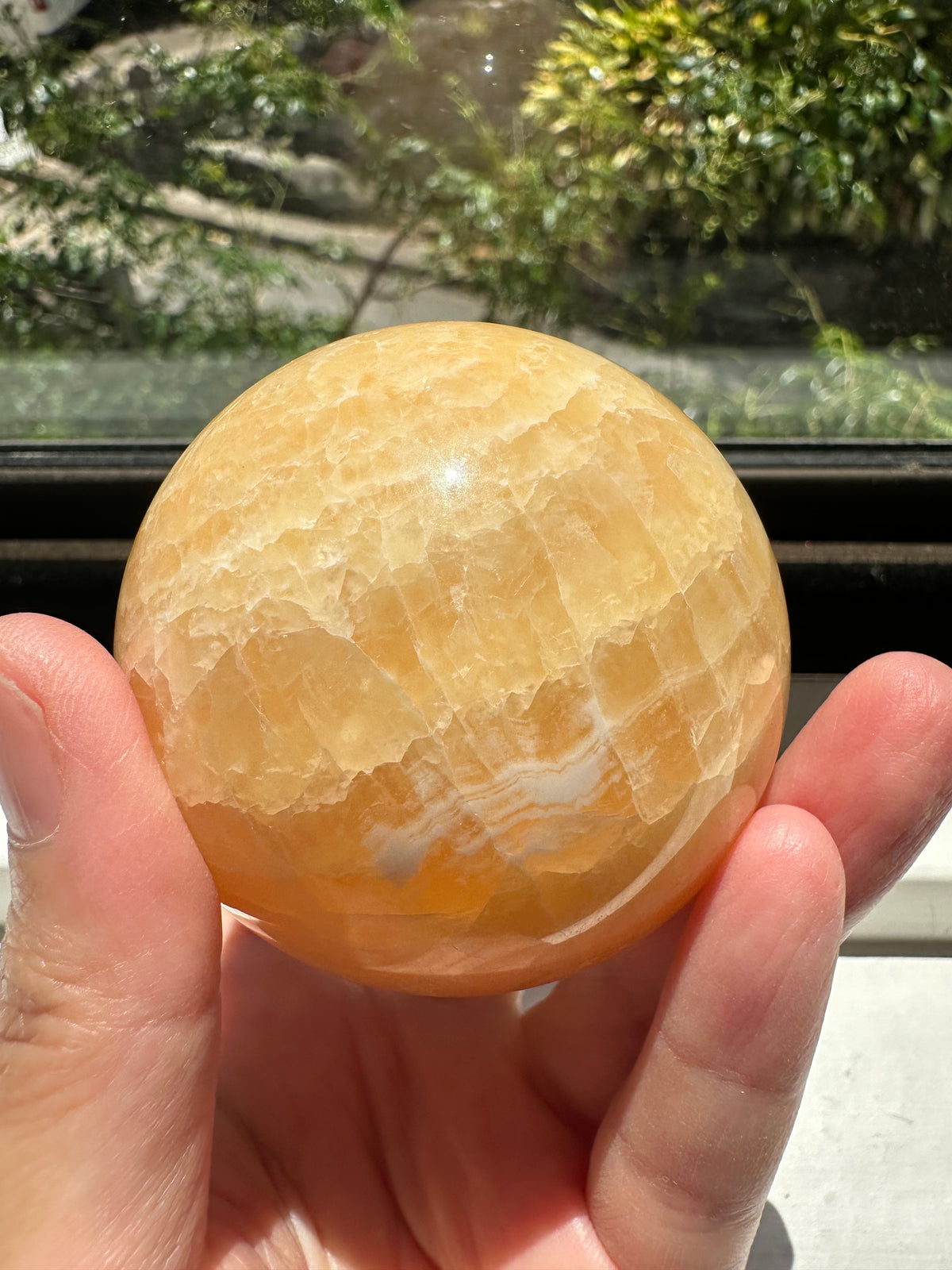 Yellow Calcite Sphere | Natural Crystal Ball 5–6cm