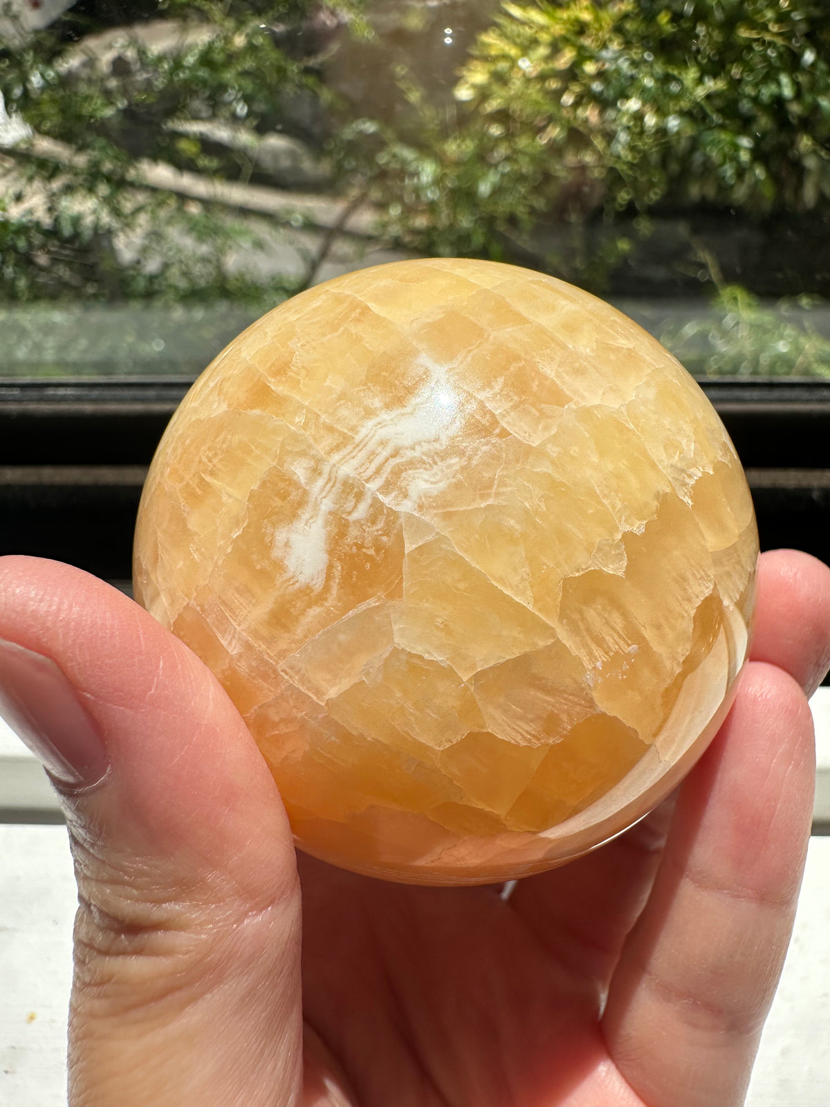 Yellow Calcite Sphere | Natural Crystal Ball 5–6cm