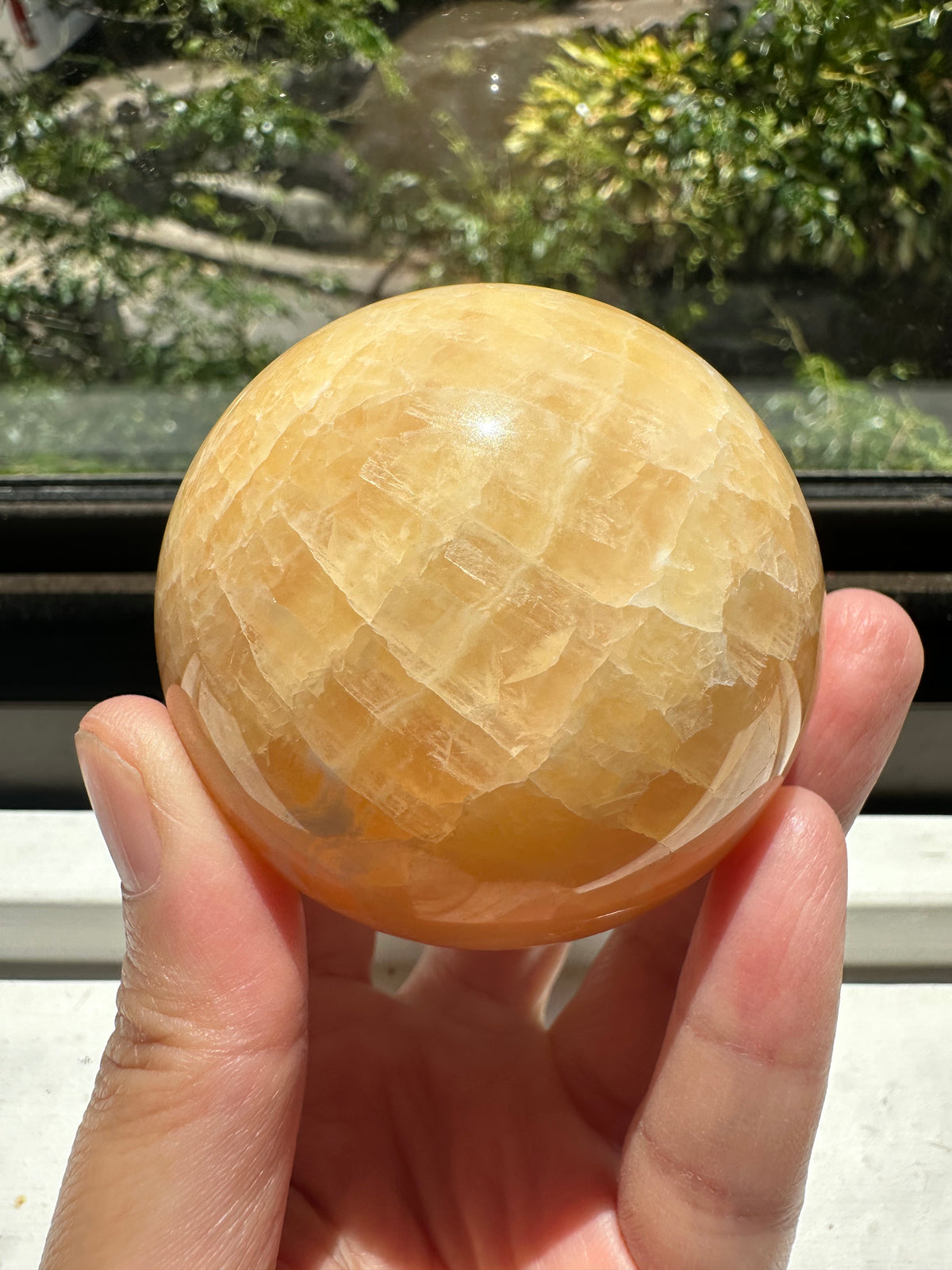 Yellow Calcite Sphere | Natural Crystal Ball 5–6cm