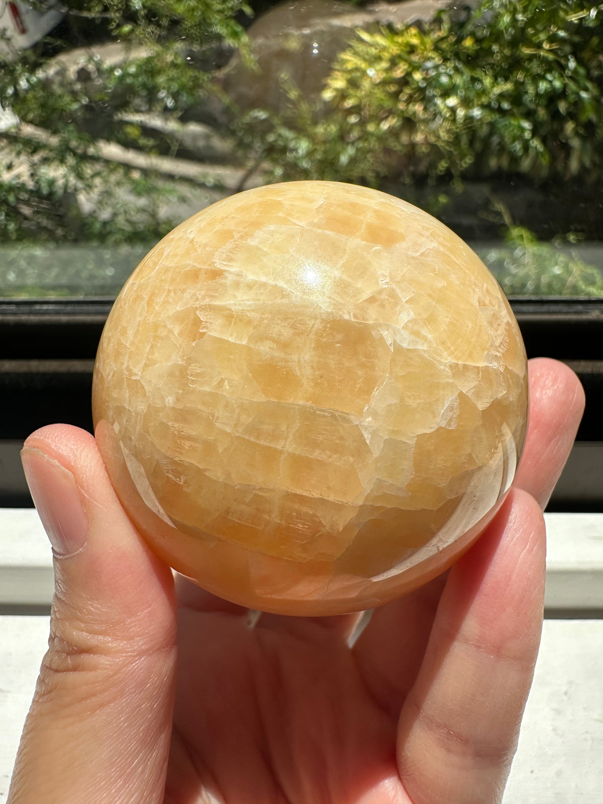 Yellow Calcite Sphere | Natural Crystal Ball 5–6cm