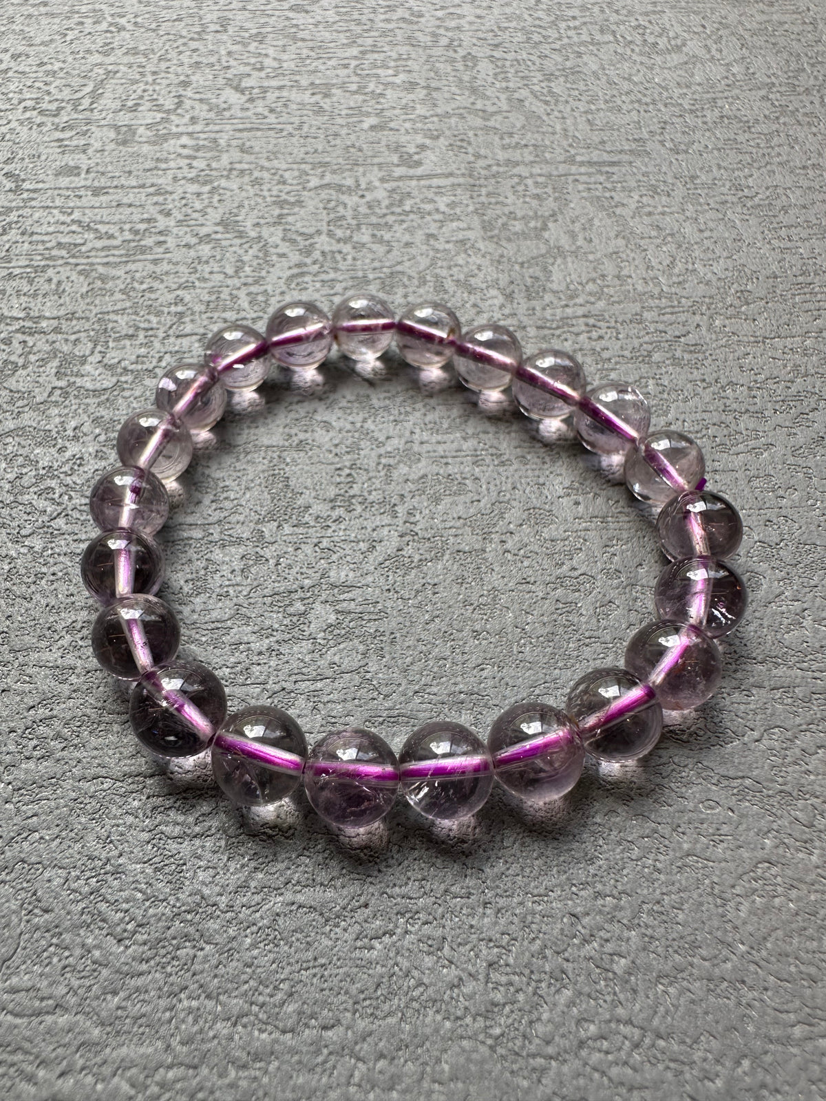 Brazilian Amethyst Bracelet, Natural 8mm Crystal Beads – alternate view 3