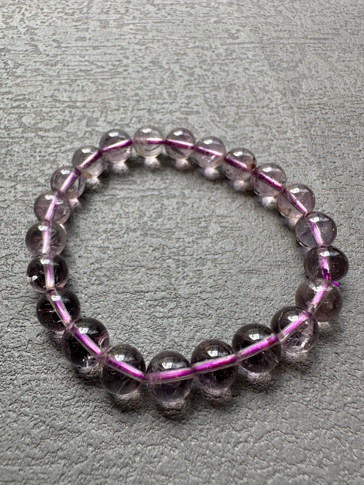 Brazilian Amethyst Bracelet, Natural 8mm Crystal Beads – alternate view 4