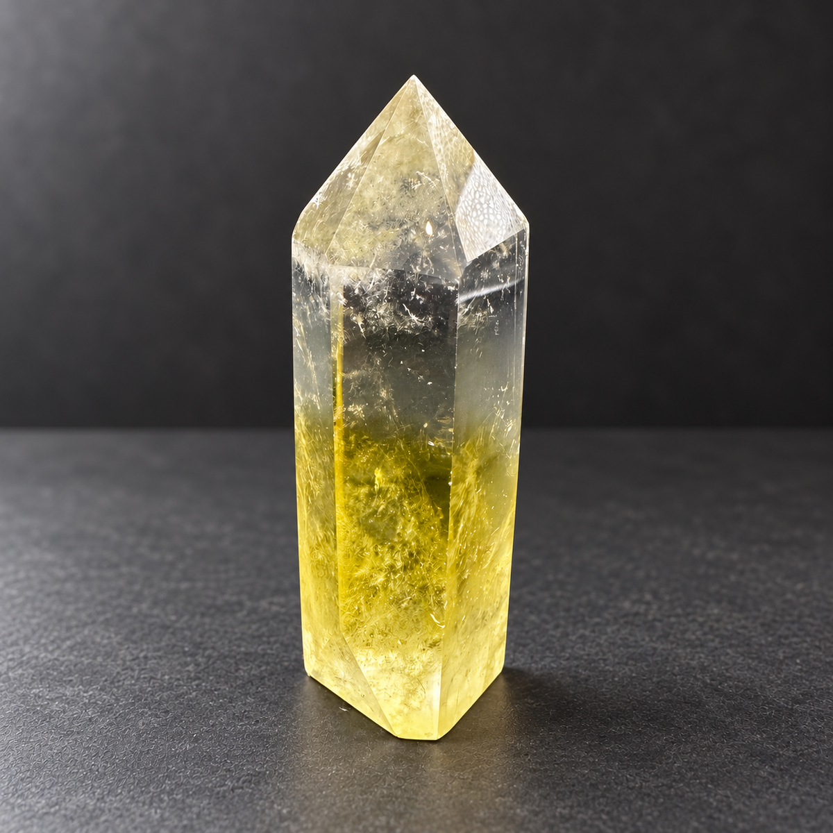 Right side of the exact Brazilian citrine crystal point