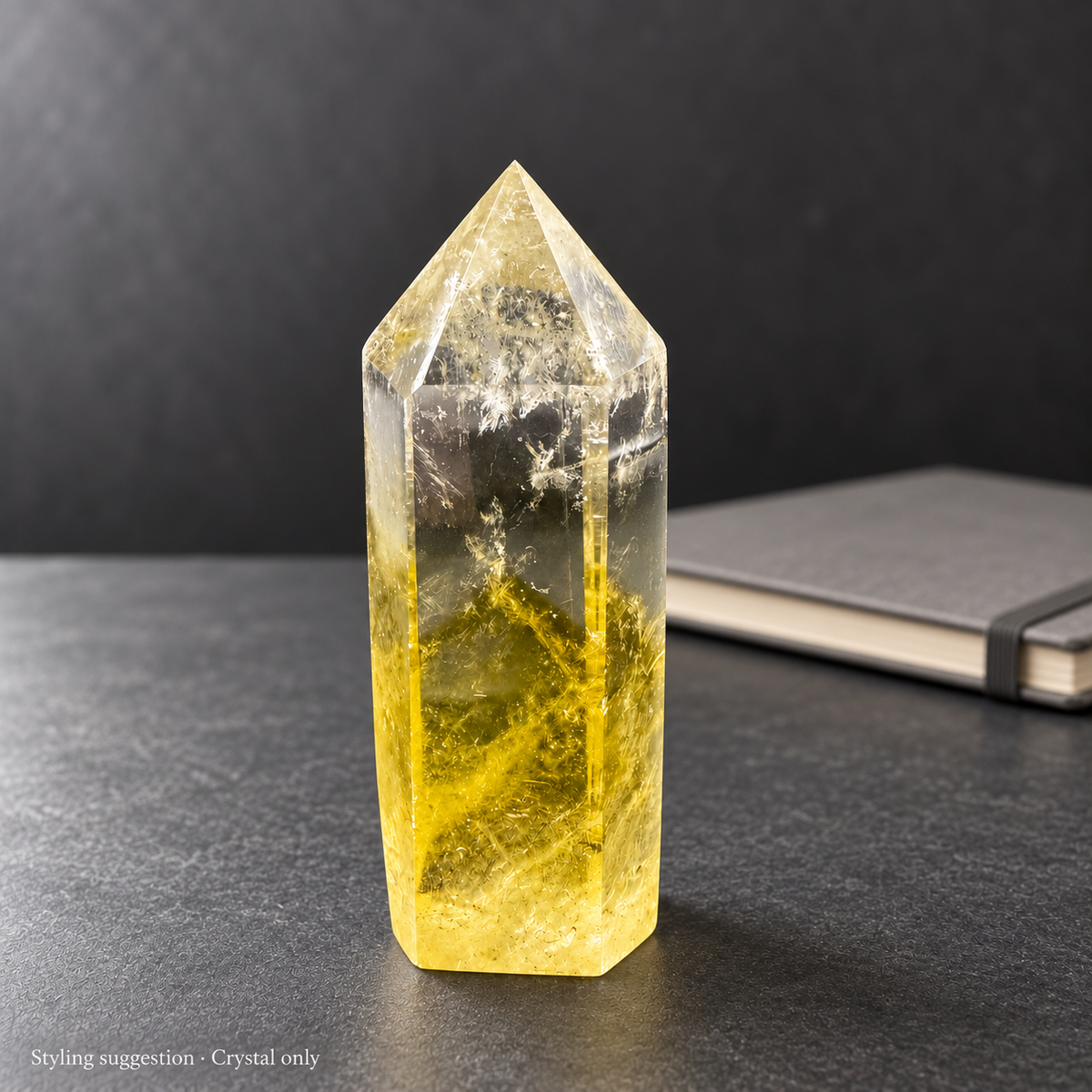 Indoor styling suggestion for the citrine tower; crystal only