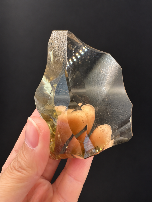 Top Quality Rare Brazilian Citrine Freeform No.7 — Ultra Clear, Fine Cut, Shadow, 117g