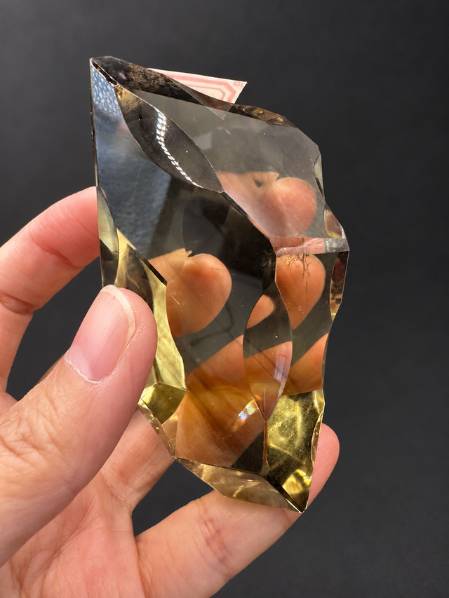 Top Quality Rare Brazilian Citrine Freeform No.2 — Ultra Clear, Fine Cut, Shadow, 190g