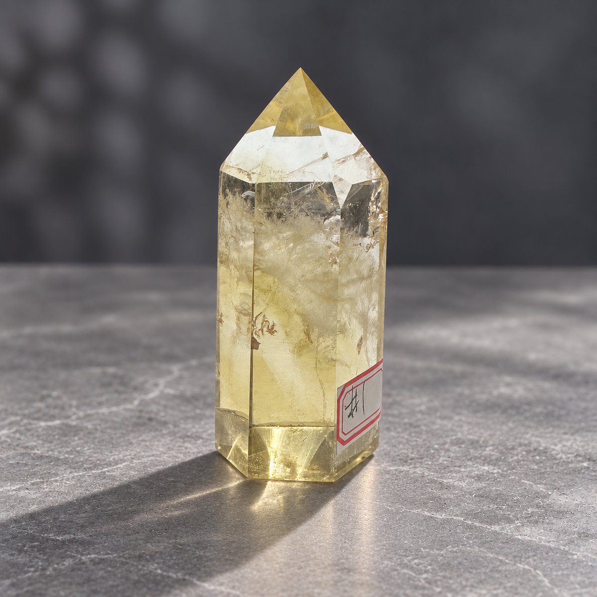 Brazilian citrine tower #1, 150g, polished champagne-gold quartz, view 3