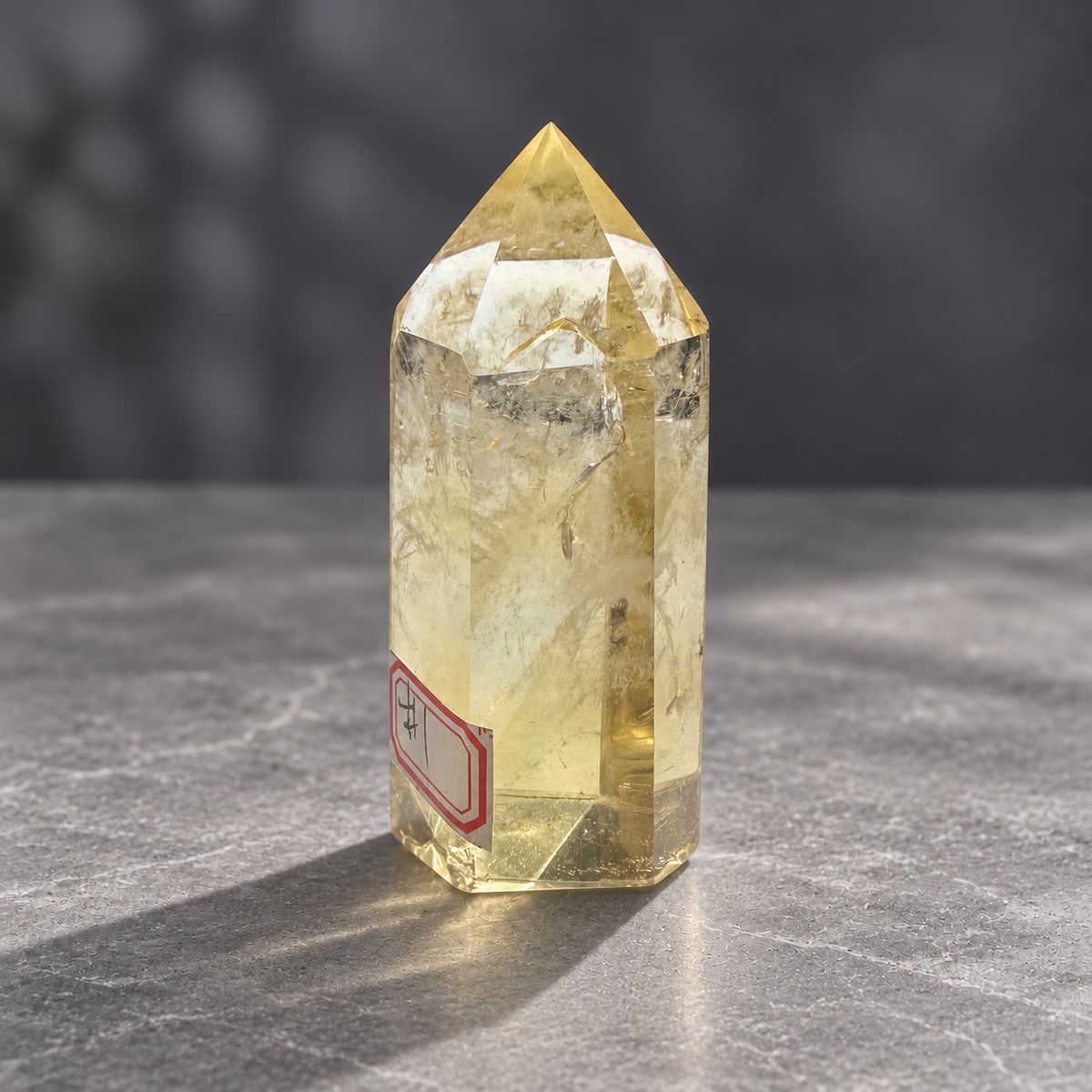 Brazilian citrine tower #1, 150g, polished champagne-gold quartz, view 6