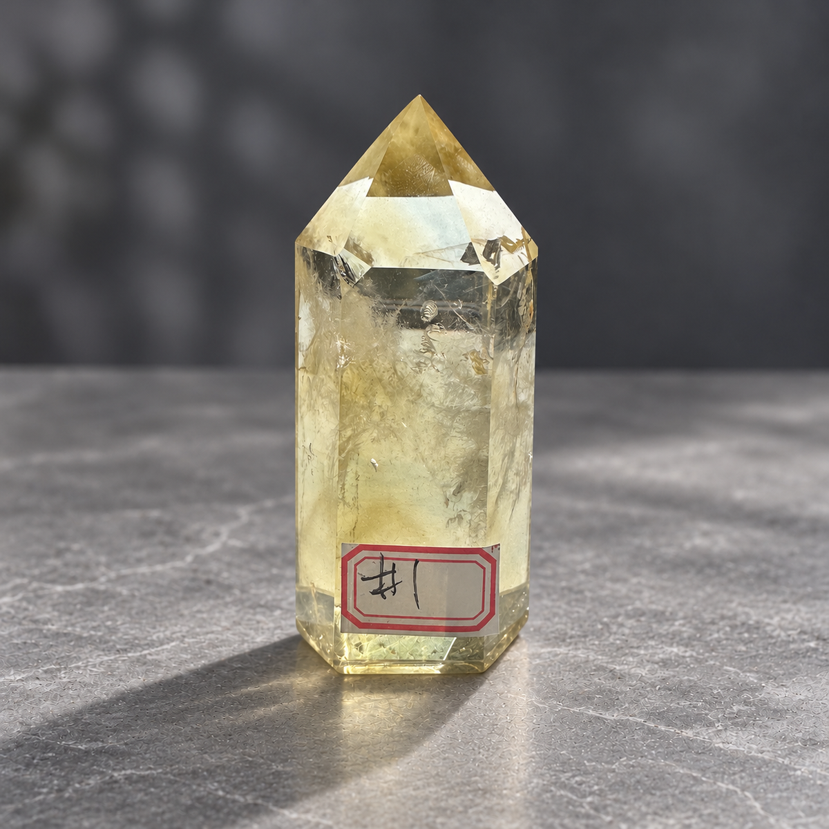 Brazilian citrine tower #1, 150g, polished champagne-gold quartz, view 7