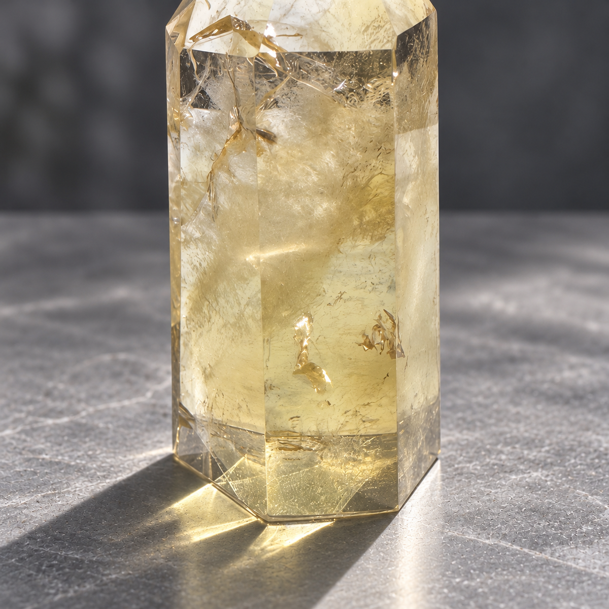 Brazilian citrine tower #1, 150g, polished champagne-gold quartz, view 8