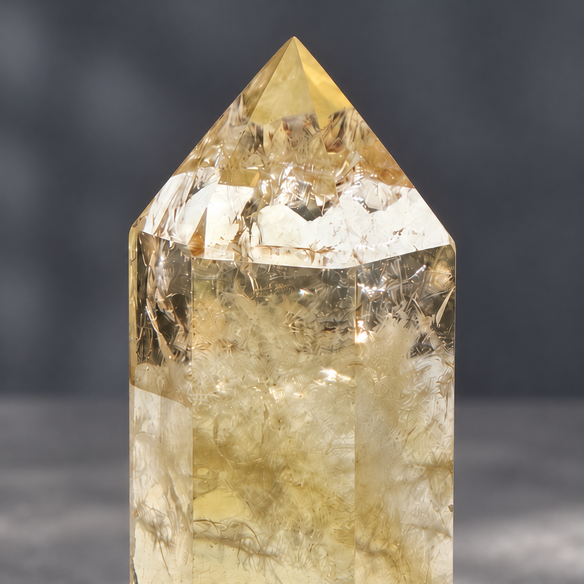 Brazilian citrine tower #1, 150g, polished champagne-gold quartz, view 9