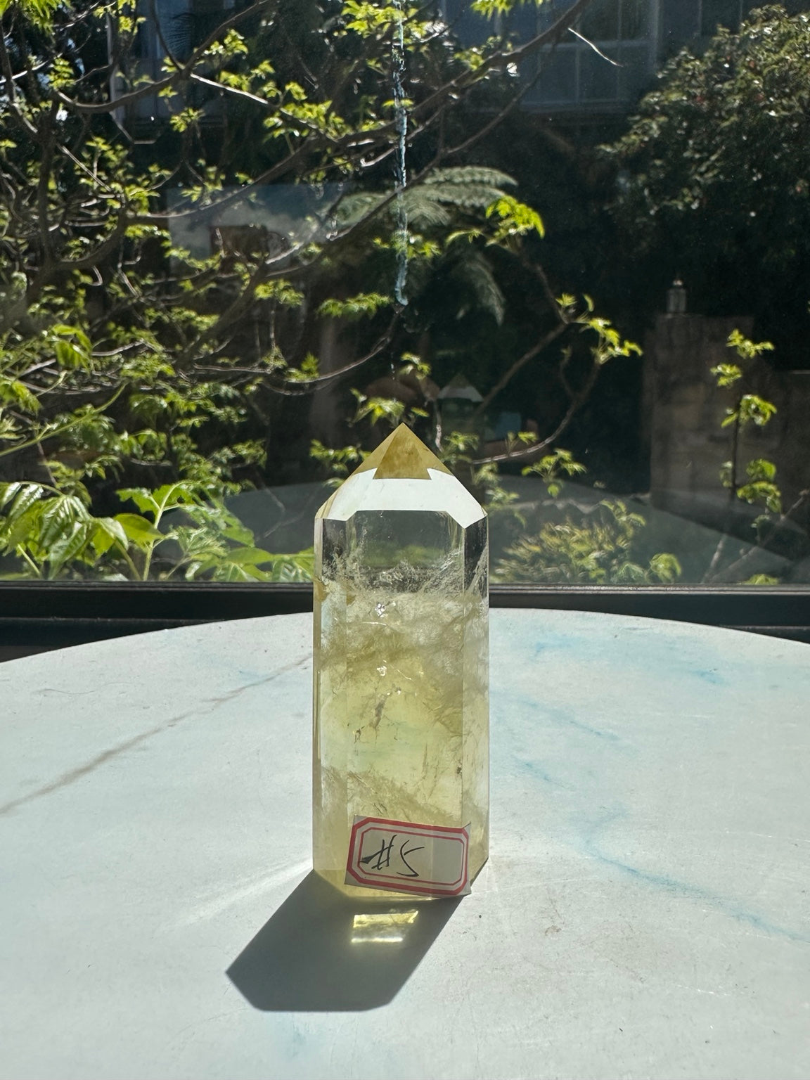 Brazilian citrine tower #5, original sunlight front photograph with the handwritten number 5 label