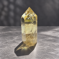 Brazilian Citrine Tower #9 | Pale Yellow Champagne & Rainbow | 228g