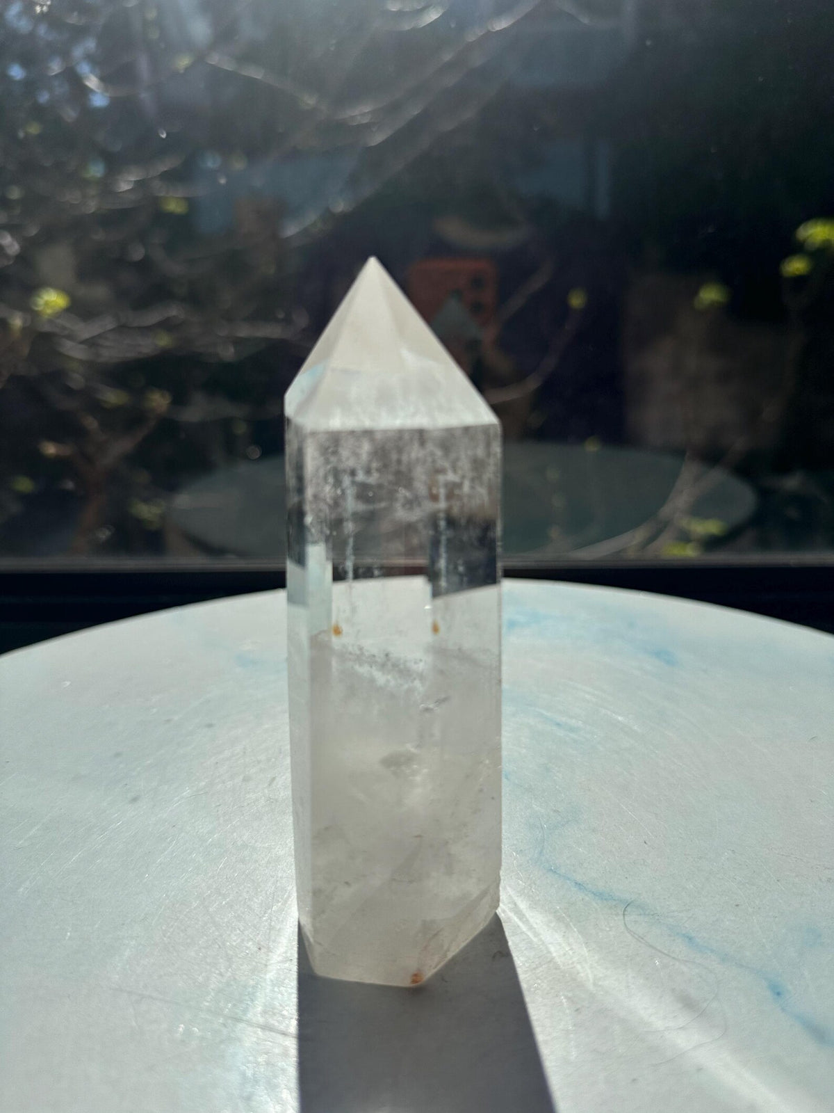 346g Brazilian clear quartz tower, full tower profile, exact piece #44