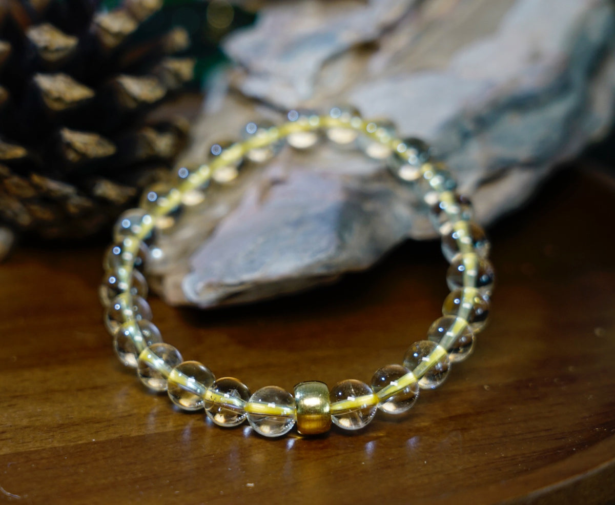 Natural Citrine Bracelet – polished surface detail