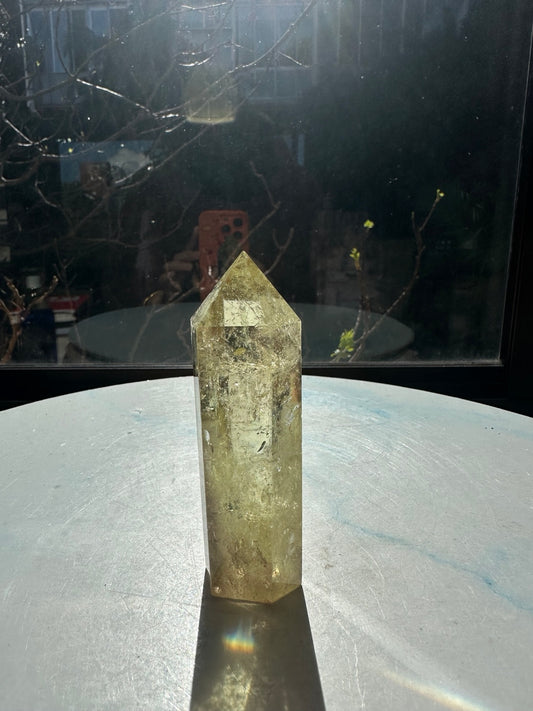 Natural Brazilian citrine tower #9, full view