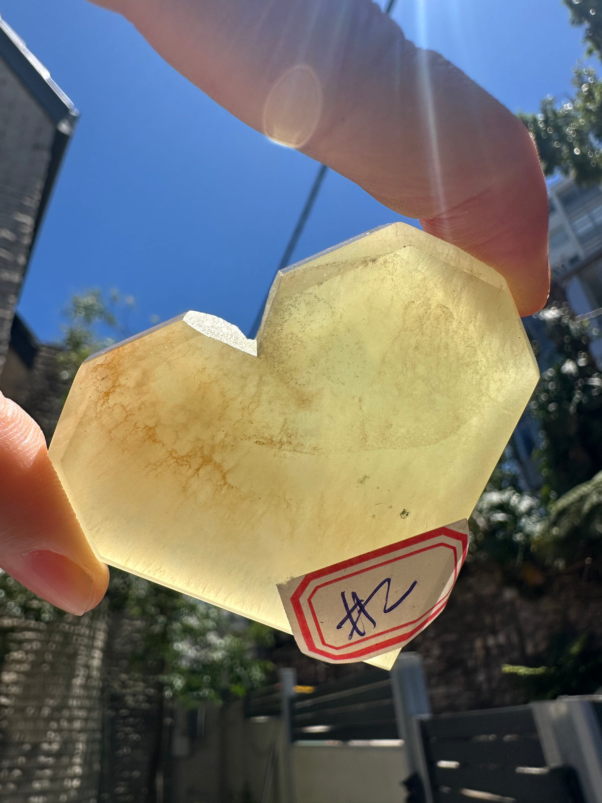 Feather Fluorite Heart with Feather-Like Inclusions | 83g 5.9cm Exact Piece #2