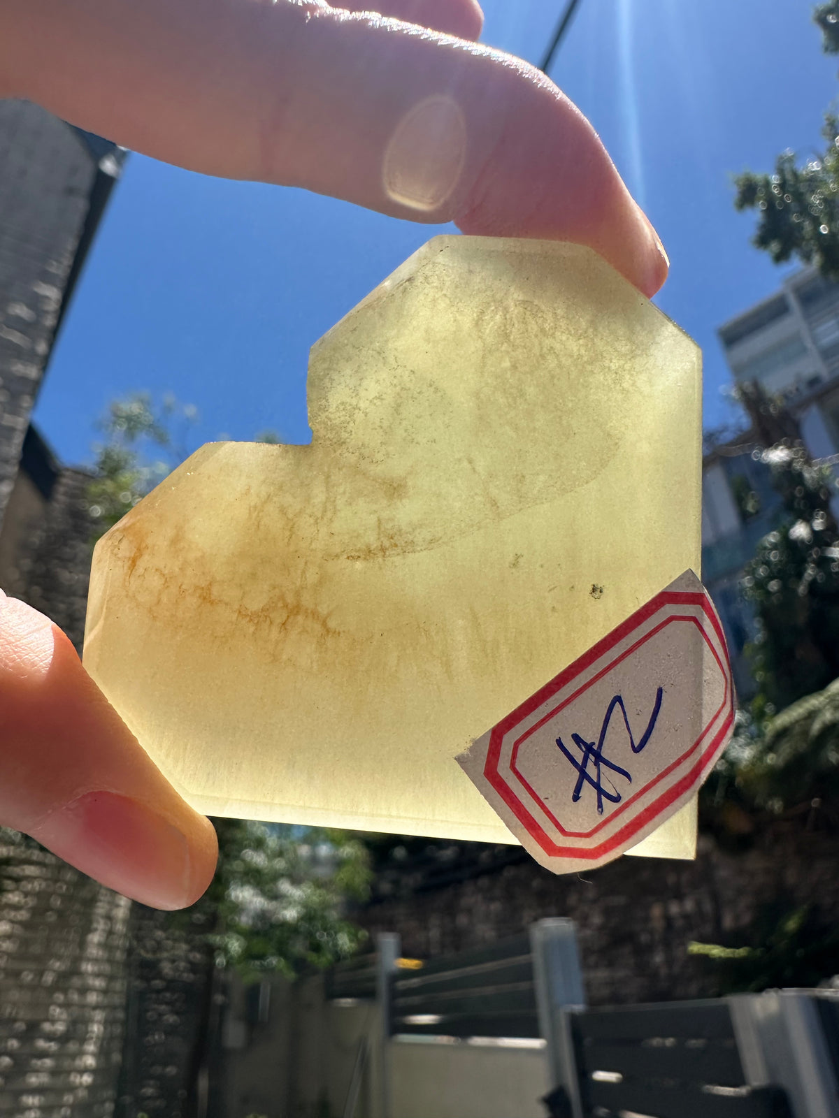 Feather Fluorite Heart with Feather-Like Inclusions | 83g 5.9cm Exact Piece #2
