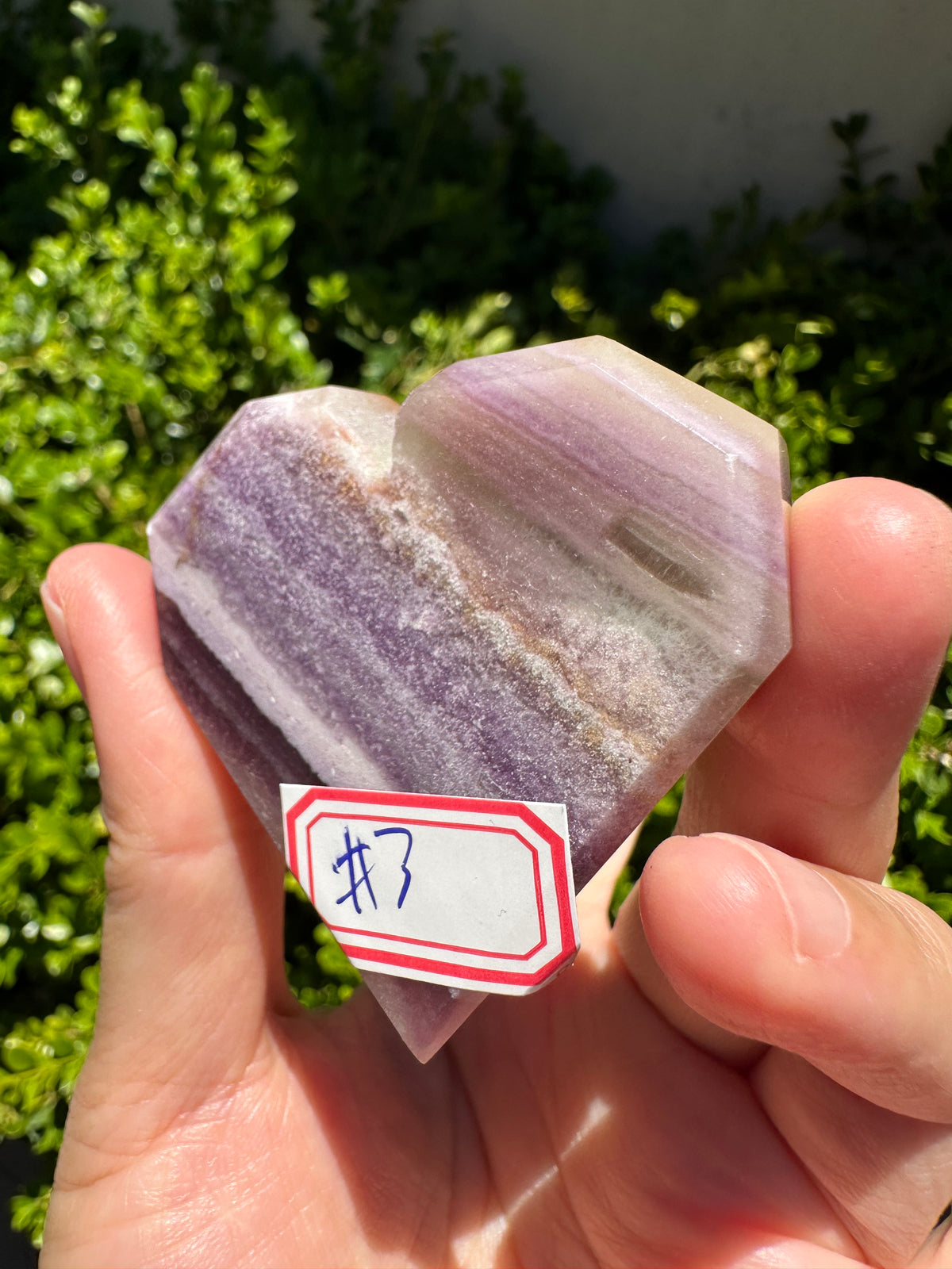 Feather Fluorite Heart – 81g #3 — exact crystal, view 5 of 6