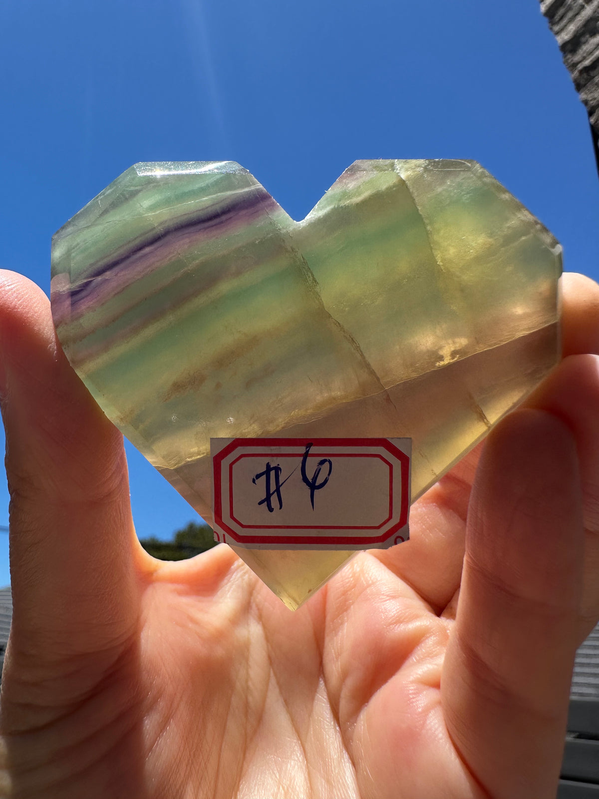 Feather Fluorite Heart – 85g #4 — exact crystal, view 7 of 8