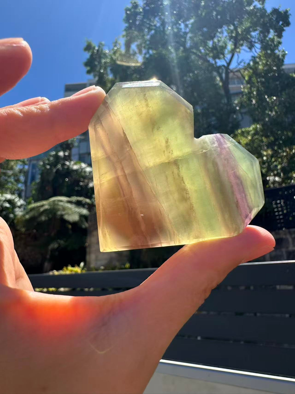 Feather Fluorite Heart – 85g #4 — exact crystal, view 5 of 8