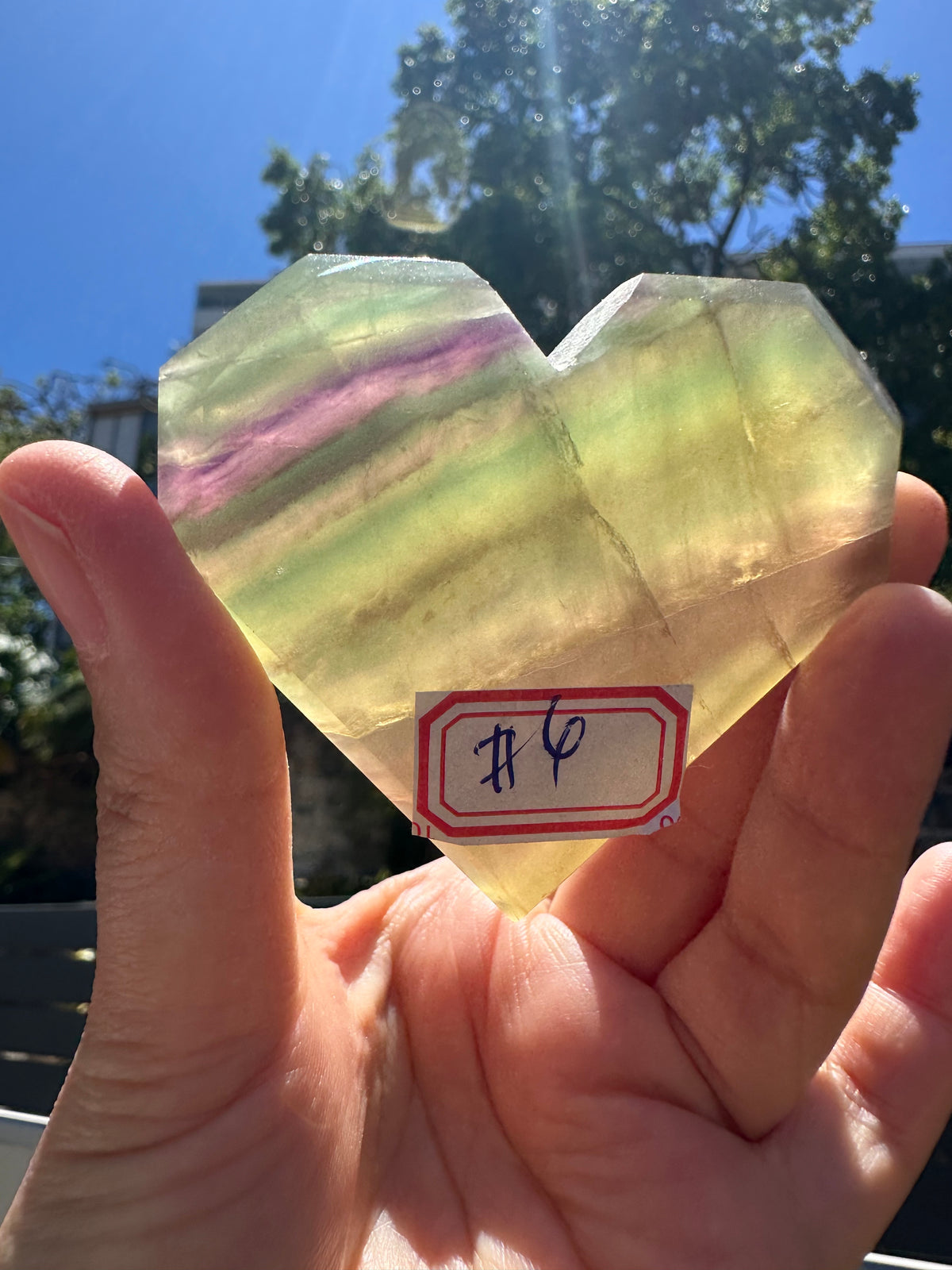 Feather Fluorite Heart – 85g #4 — exact crystal, view 6 of 8