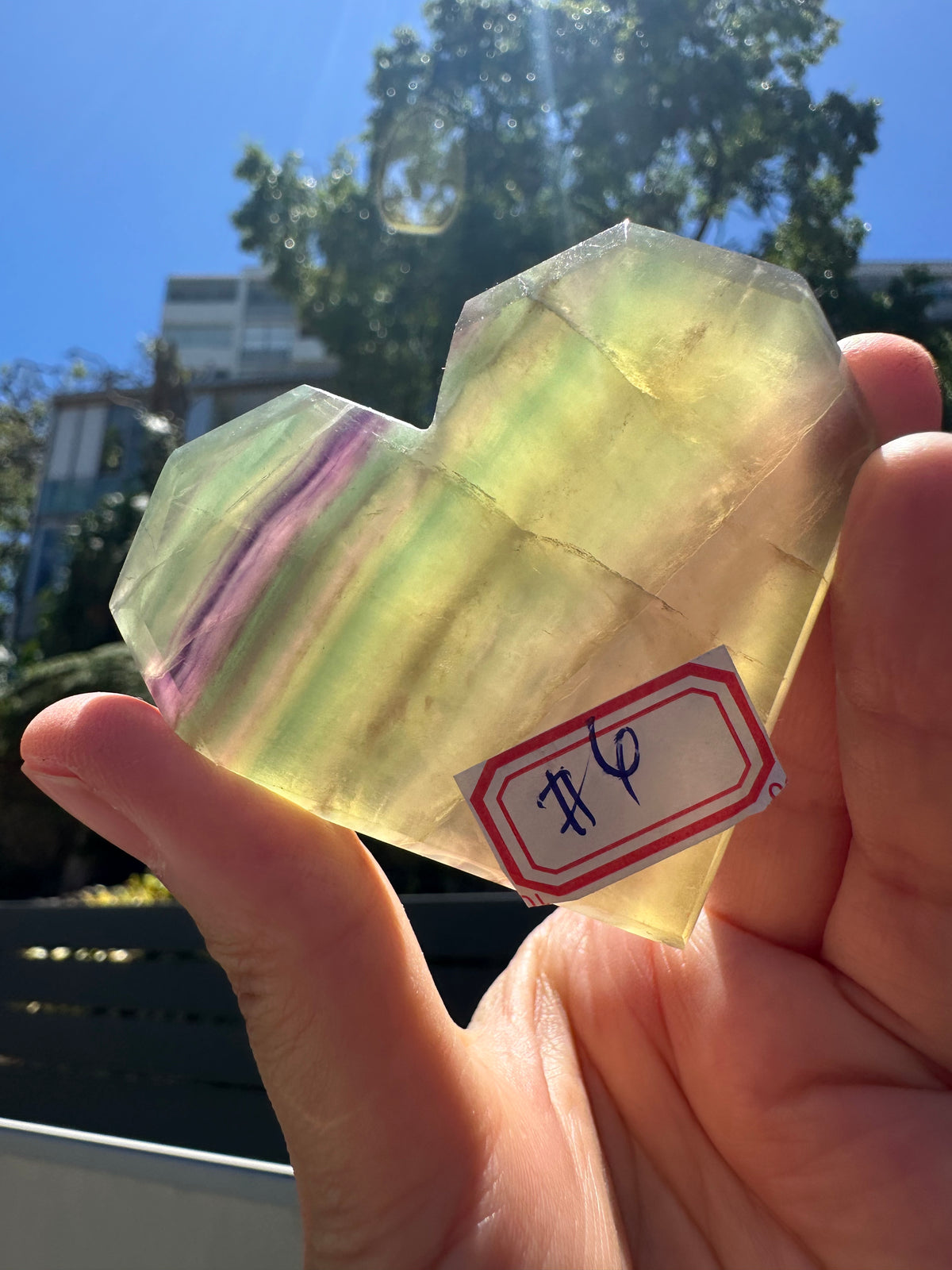 Feather Fluorite Heart – 85g #4 — exact crystal, view 2 of 8