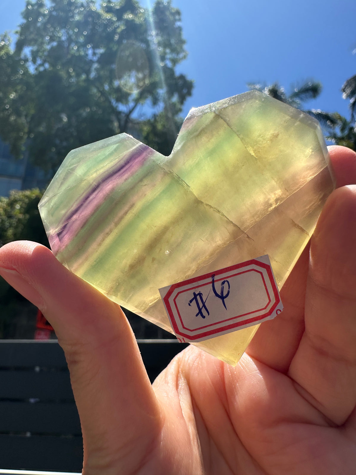 Feather Fluorite Heart – 85g #4 — exact crystal, view 3 of 8