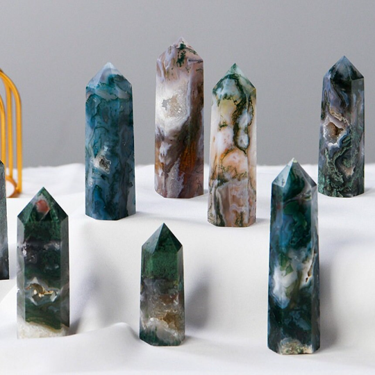 Banded Agate Tower | Natural Druzy Crystal Point 6–7cm