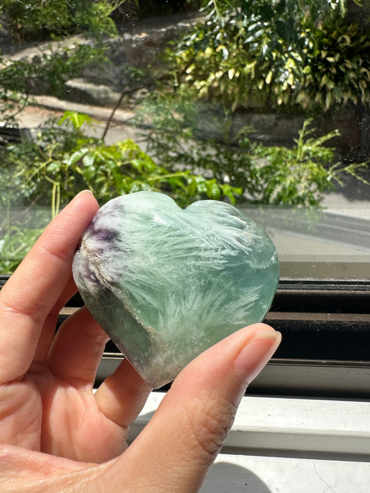 Feather Fluorite Heart | Natural Crystal 50–300g