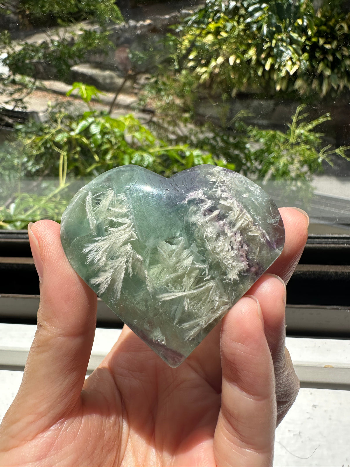 Feather Fluorite Heart | Natural Crystal 50–300g
