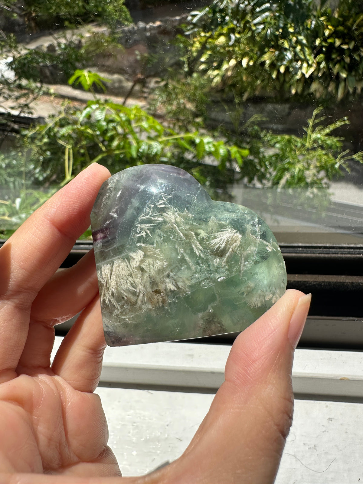 Feather Fluorite Heart | Natural Crystal 50–300g