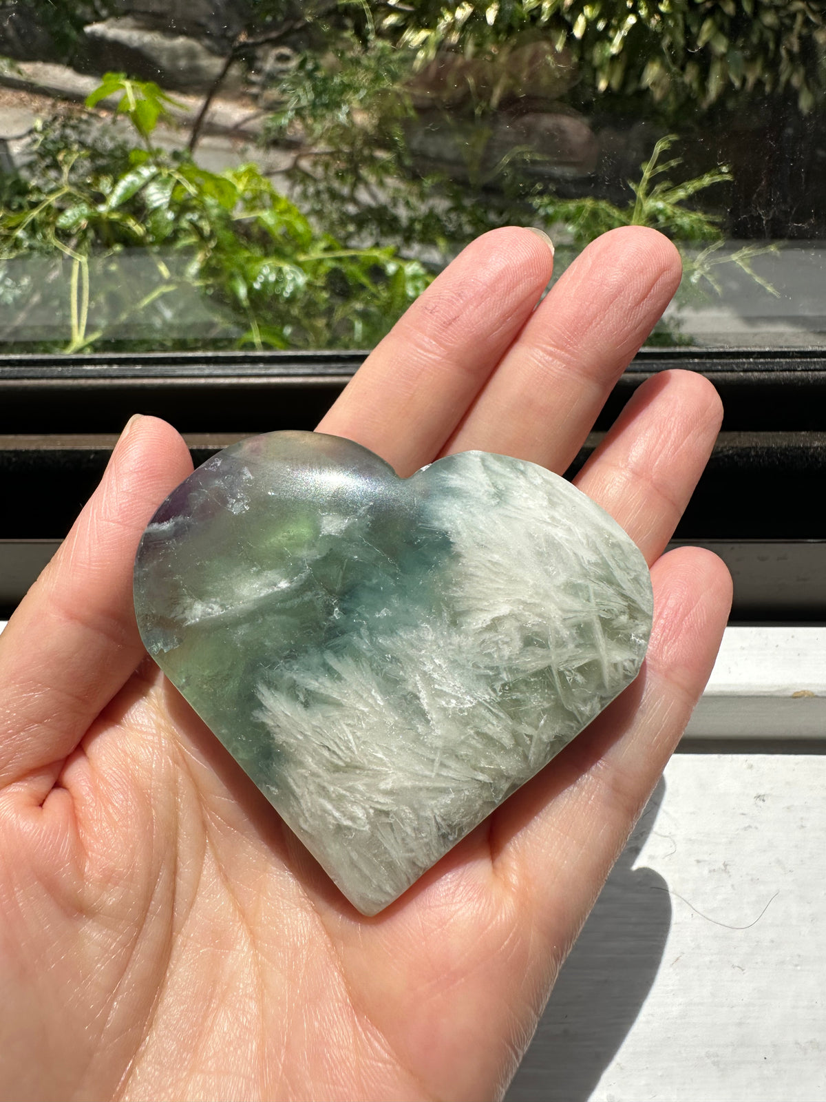 Feather Fluorite Heart | Natural Crystal 50–300g