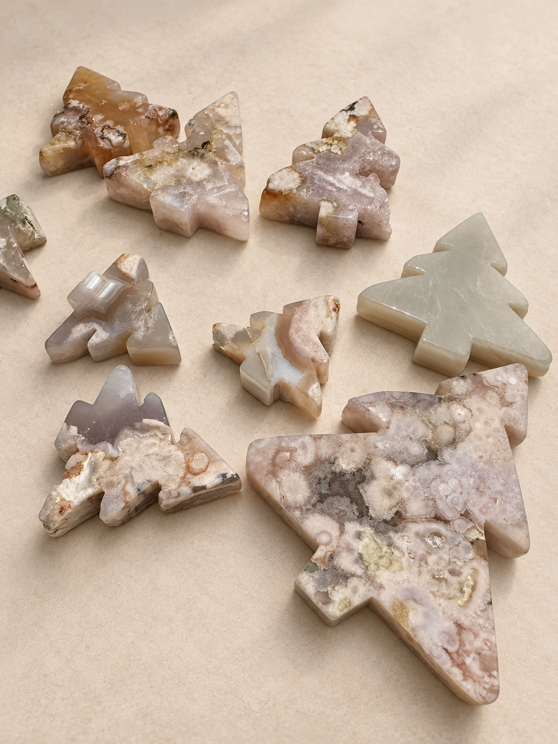 Flower Agate Christmas tree assortment