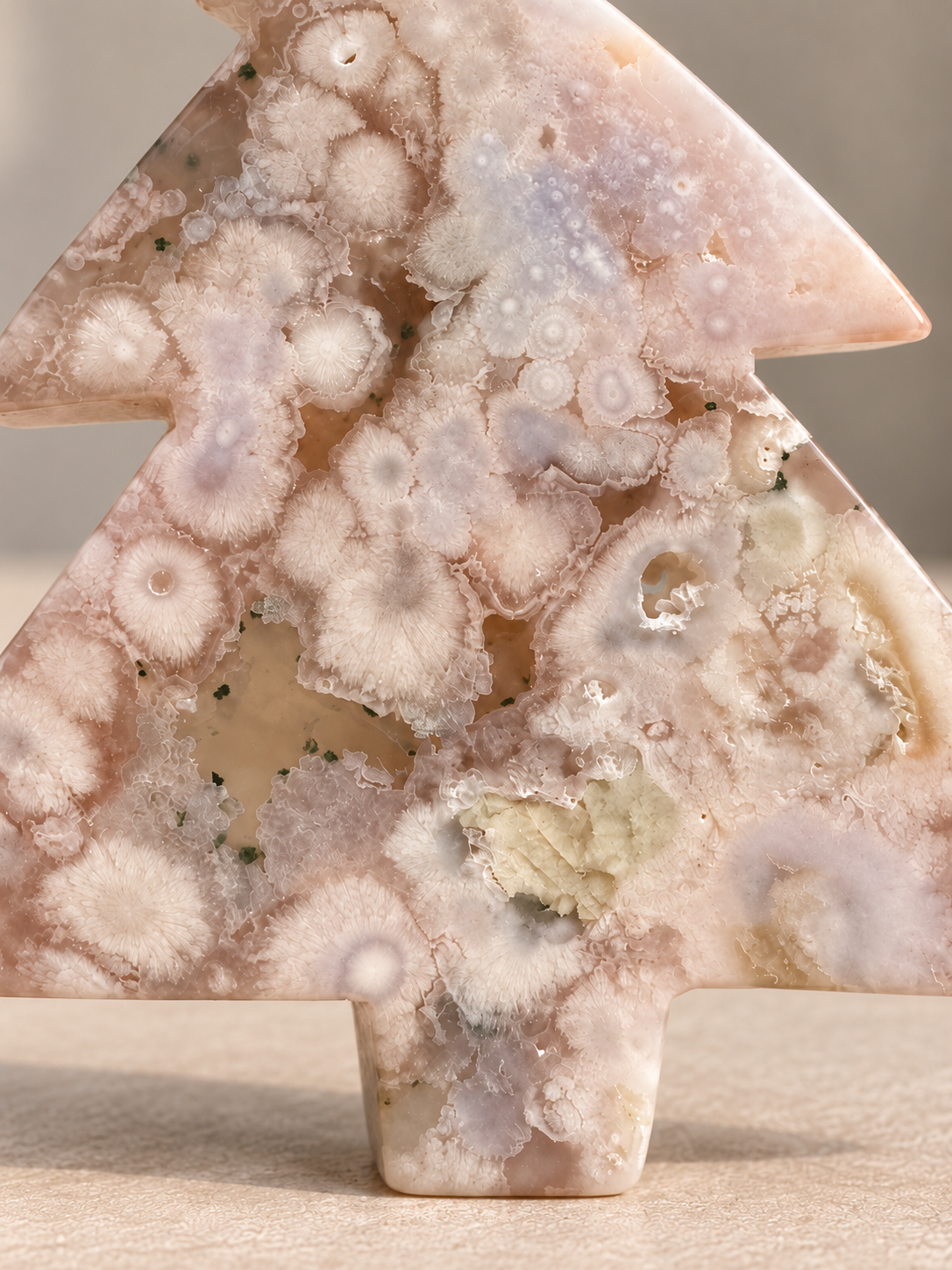 Natural Flower Agate blossom inclusions close-up