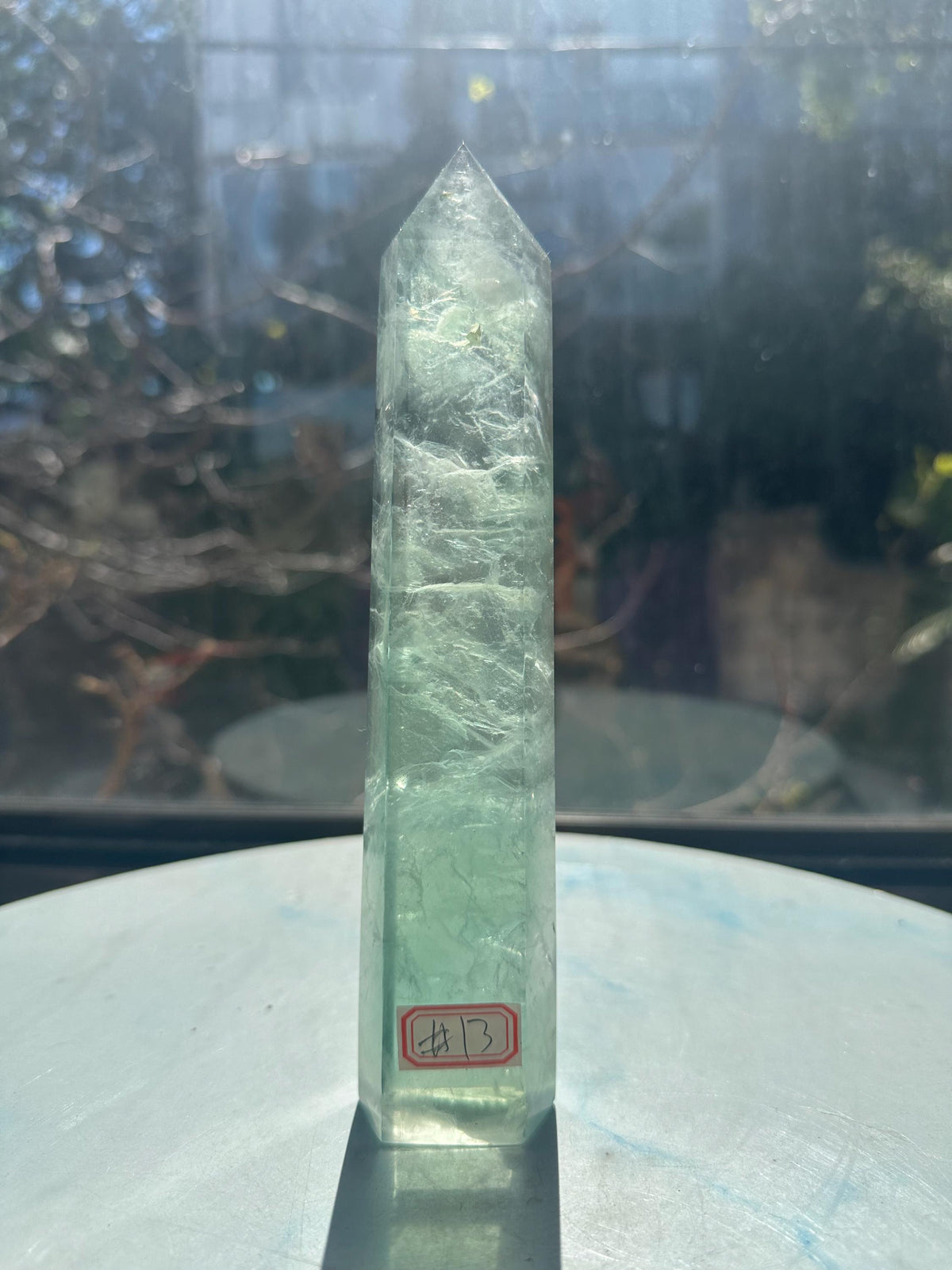 Alternate view of exact one-of-a-kind Fluorite tower #13