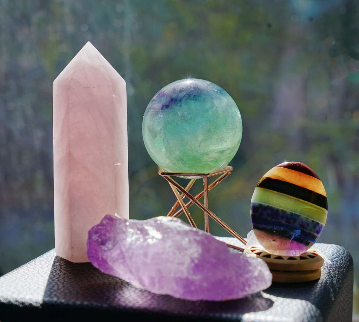 Mixed natural crystal assortment for a custom self-care gift