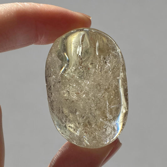Brazilian citrine palm stones in golden champagne quartz, available from 30g to 200g