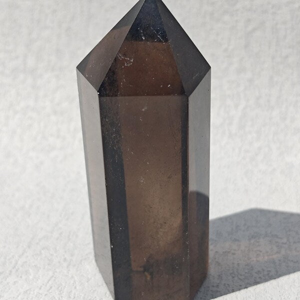 Brazilian Smoky Quartz tower for a grounding desk or entryway display