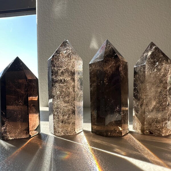 Smoky Quartz tower, a Brazilian crystal for grounding and protection rituals