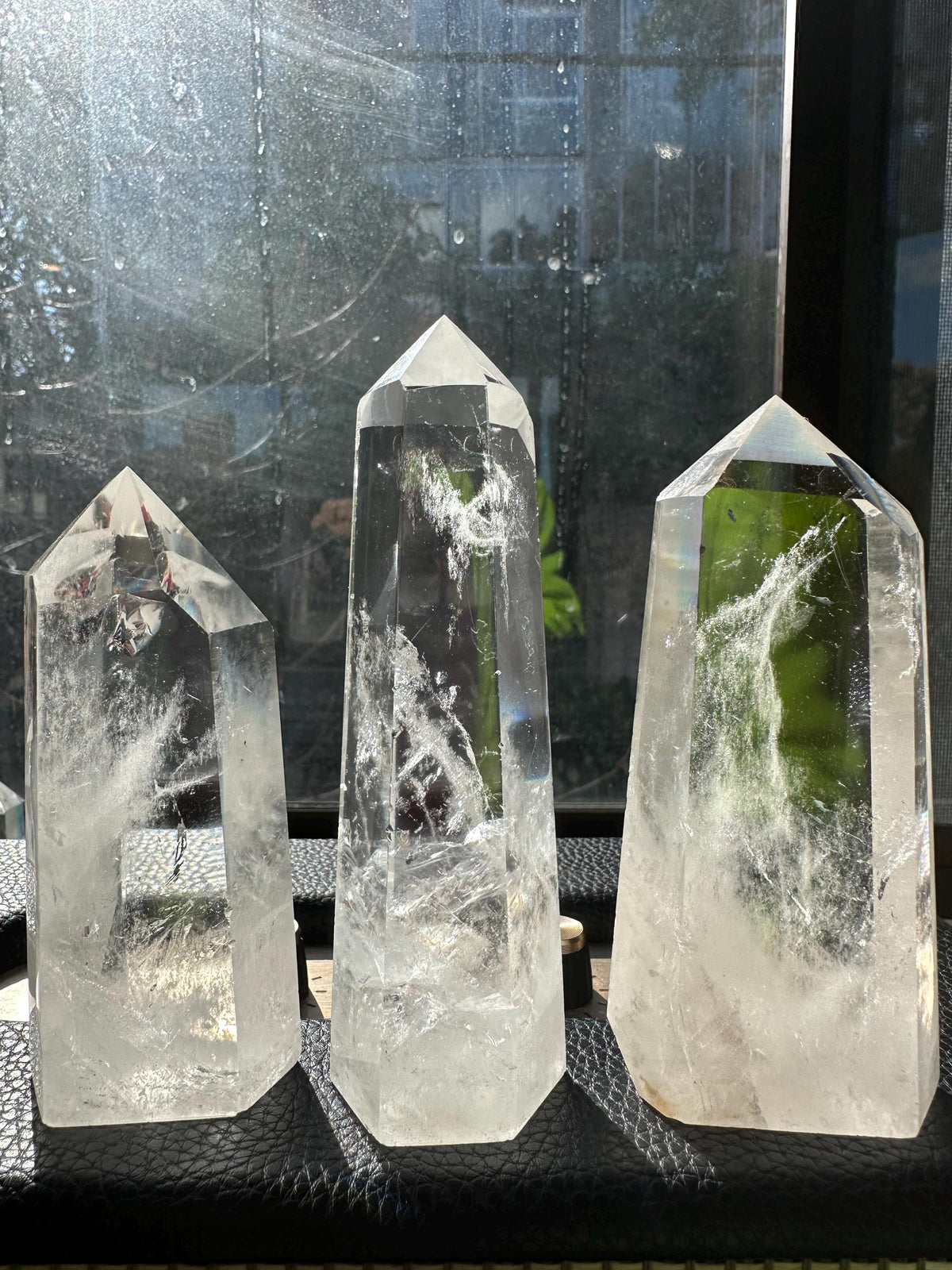 AAAA Grade Clear Quartz crystal tower showing natural clarity