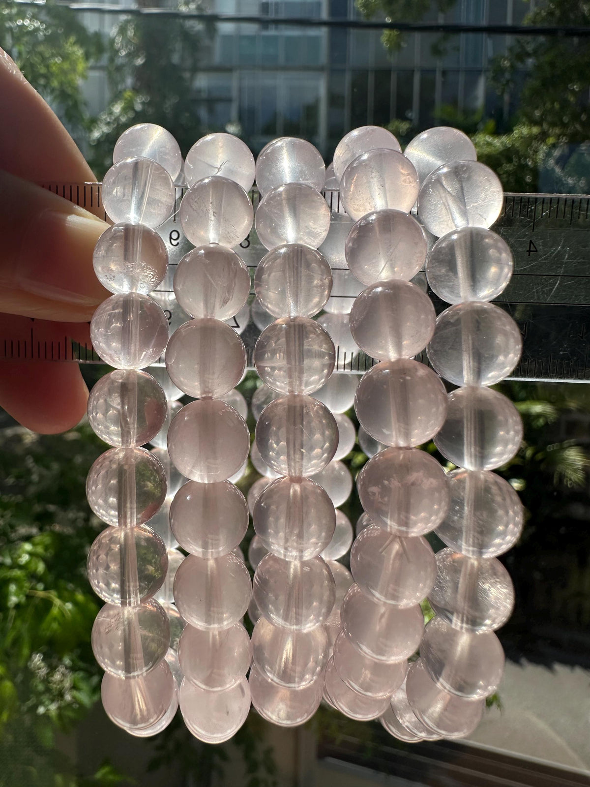 Mozambique Rose Quartz Bracelet | 8mm Beads & Gold-Plated Spacers
