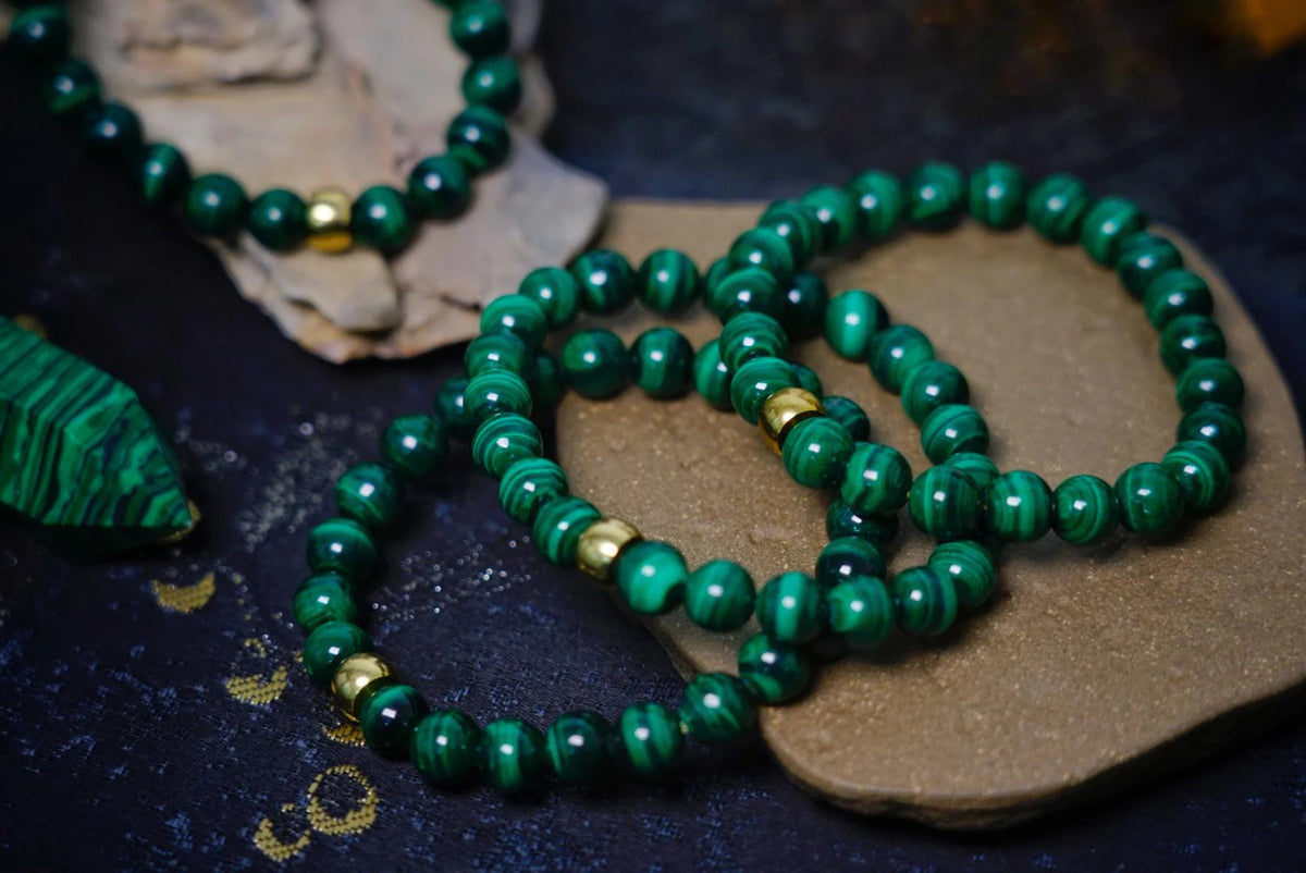 Malachite Bracelet | Natural 8mm Green Stone Beads