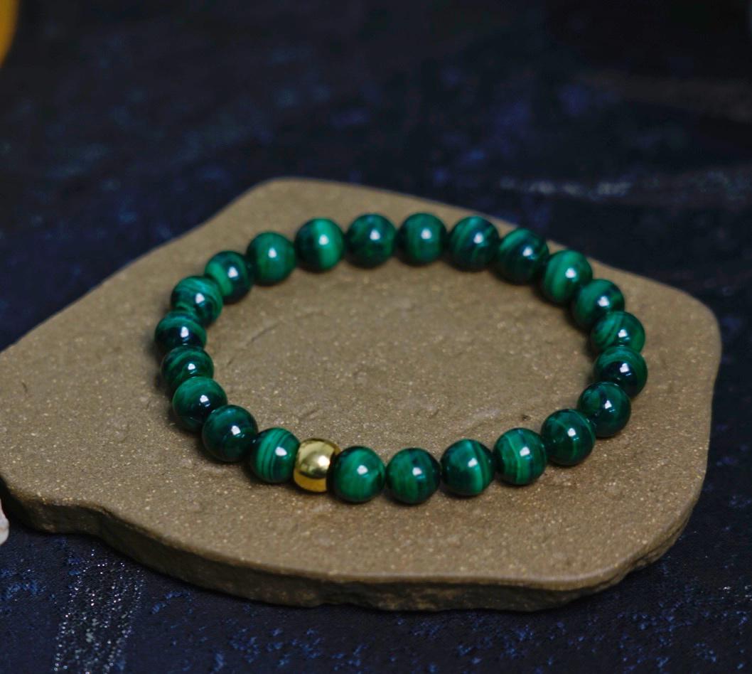 Malachite Bracelet | Natural 8mm Green Stone Beads