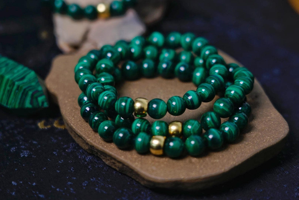 Malachite Bracelet | Natural 8mm Green Stone Beads