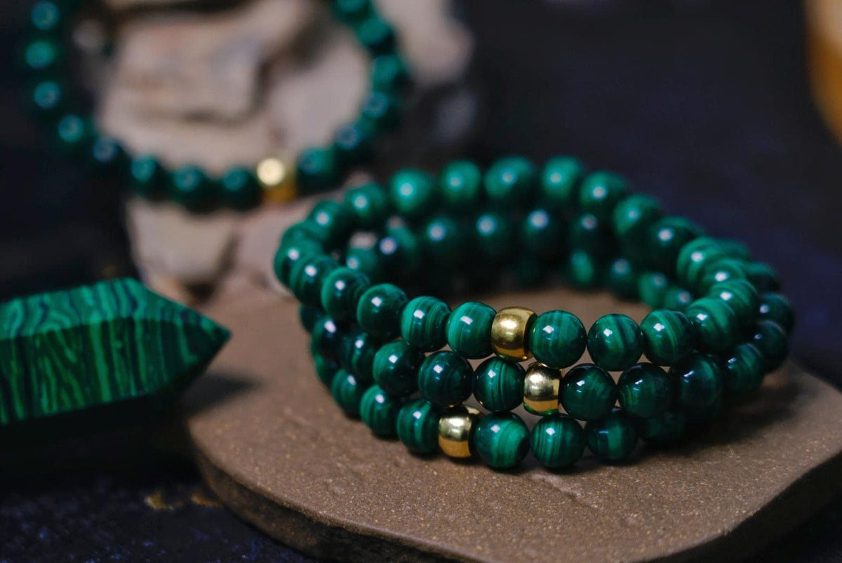 Malachite Bracelet | Natural 8mm Green Stone Beads