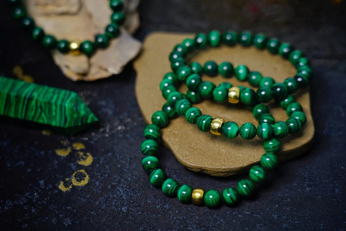 Malachite Bracelet | Natural 8mm Green Stone Beads